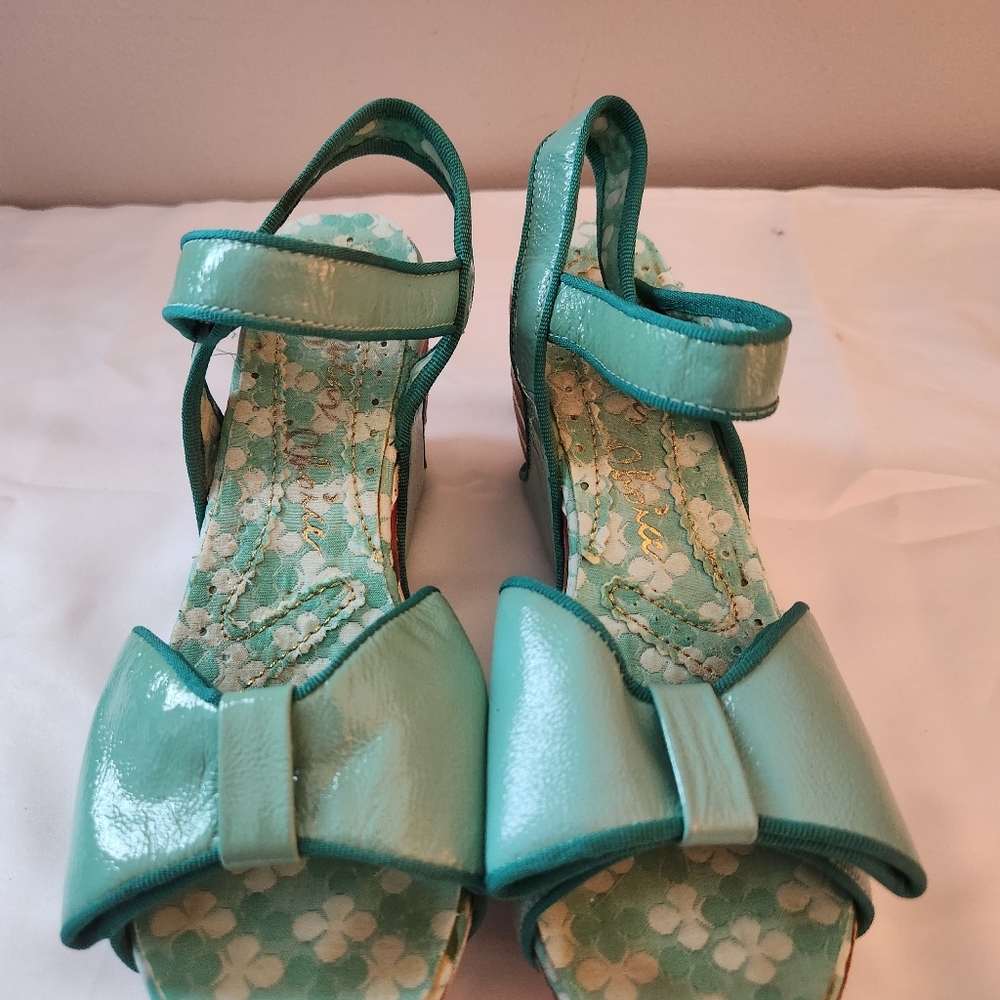 Irregular Choice sandals.  Minty green